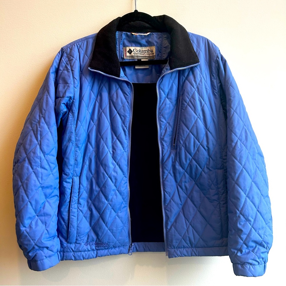 Columbia Vertex Interchange Quilted Purple Blue Jacket Women’s Medium Zip Pocket